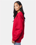 Hanes F260 Deep Red — on model side