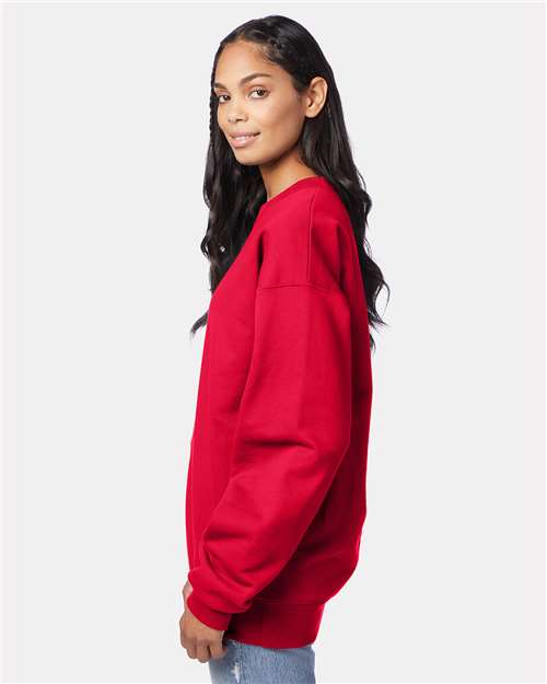 Hanes F260 Deep Red — on model side