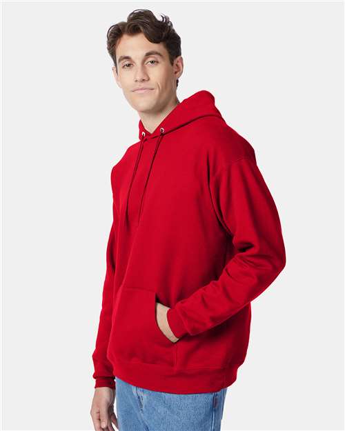 Hanes P170 Deep Red — on model side