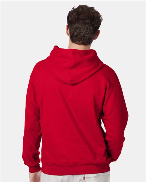 Hanes F170 Deep Red — on model back