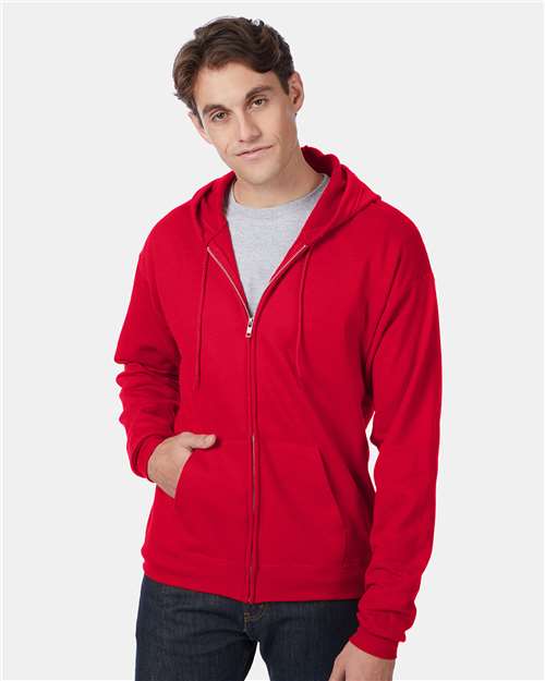 Hanes P180 Deep Red — on model front