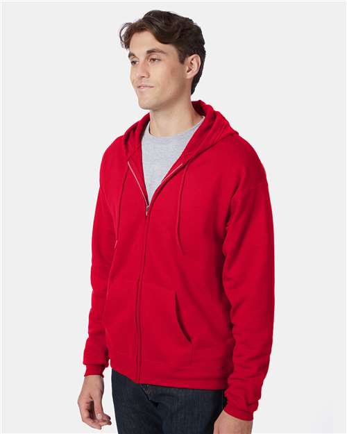 Hanes P180 Deep Red — on model side