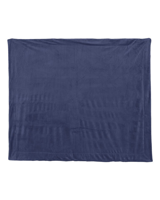 Mink Sherpa Blanket - Navy