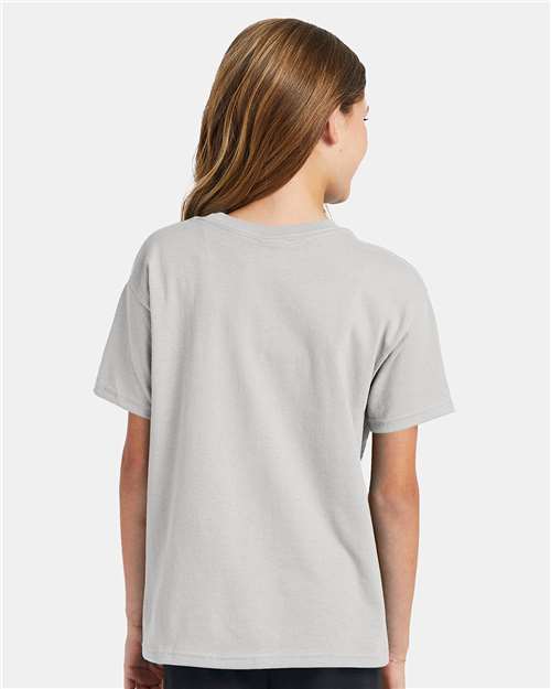 Hanes 5370 Ash — on model back