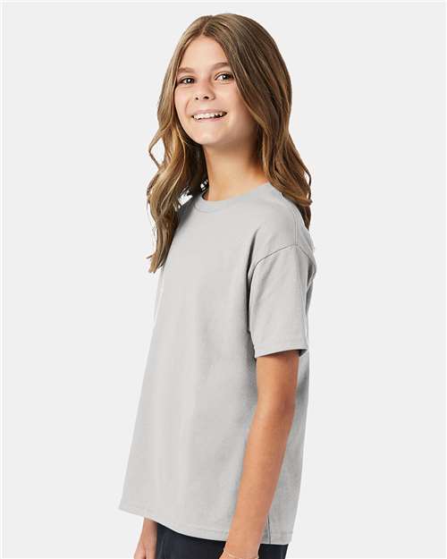 Hanes 5370 Ash — on model side