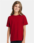 Hanes 5370 Deep Red — on model front
