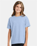 Hanes 5370 Light Blue — on model front