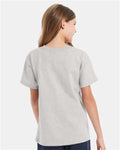 Hanes 5480 Ash — on model back