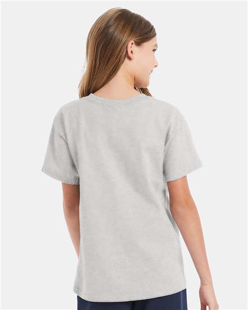 Hanes 5480 Ash — on model back