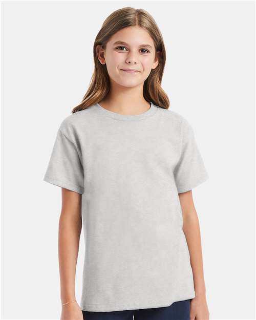 Hanes 5480 Ash — on model front