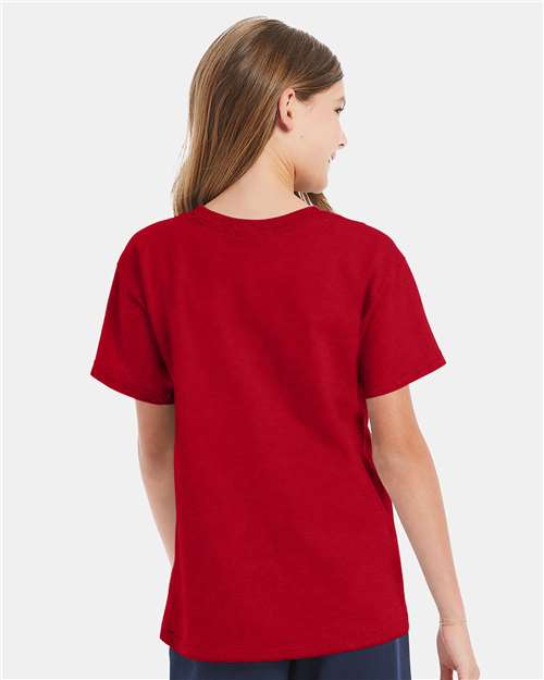 Hanes 5480 Deep Red — on model back