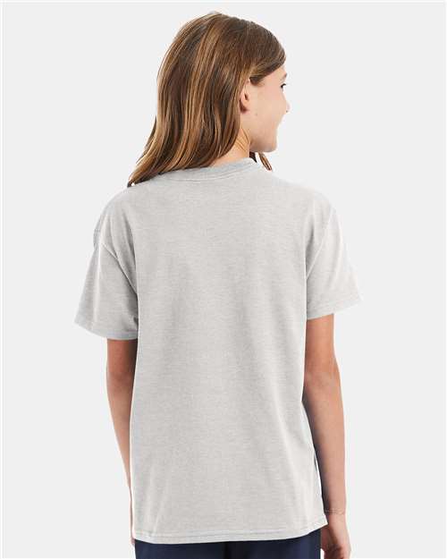 Hanes 5450 Ash — on model back