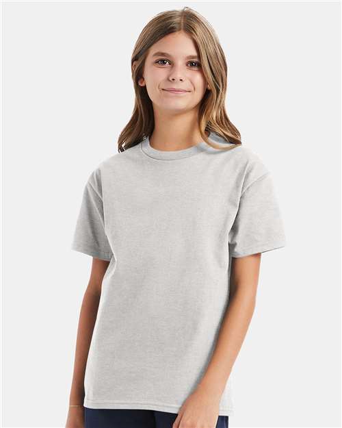 Hanes 5450 Ash — on model front