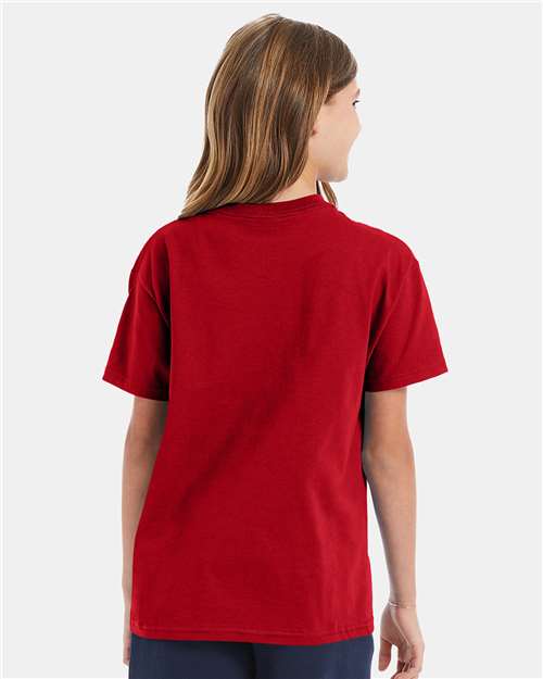 Hanes 5450 Deep Red — on model back