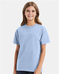 Hanes 5450 Light Blue — on model front