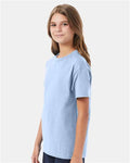 Hanes 5450 Light Blue — on model side