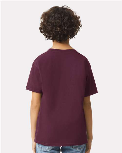 Gildan 2000B Maroon — on model back