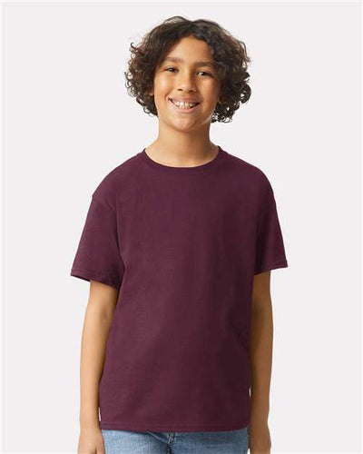 Gildan 2000B Maroon — on model front