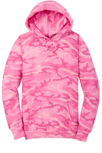 Unisex Core Fleece Camo Pullover Hoodie - Pink Camo