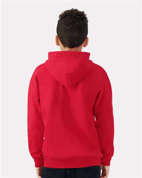 Gildan 18600B Red — on model back
