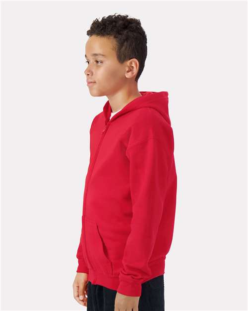 Gildan 18600B Red — on model side