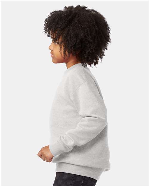 Hanes P360 Ash — on model side