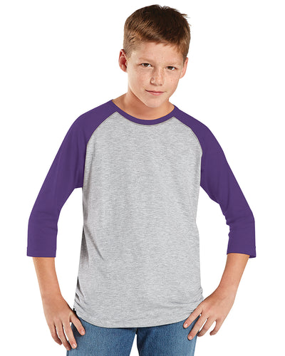 Youth Baseball T-Shirt - Vintage Heather / Vintage Purple