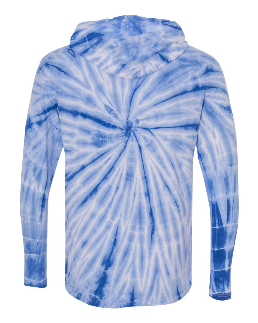 Unisex Tie Dye Hooded Pullover T-Shirt - Royal
