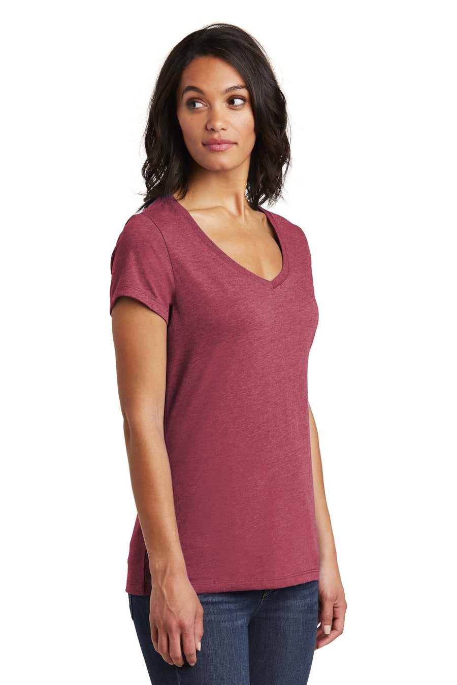 Women's Very Important Tee V-Neck - Heather Cardinal