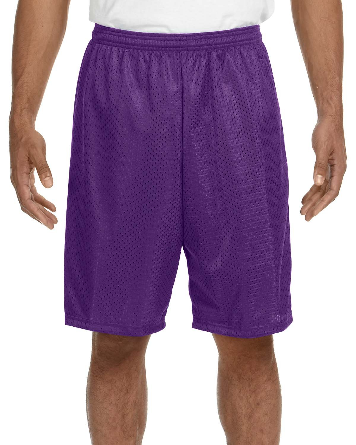 Unisex Nine Inch Inseam Mesh Short - Purple