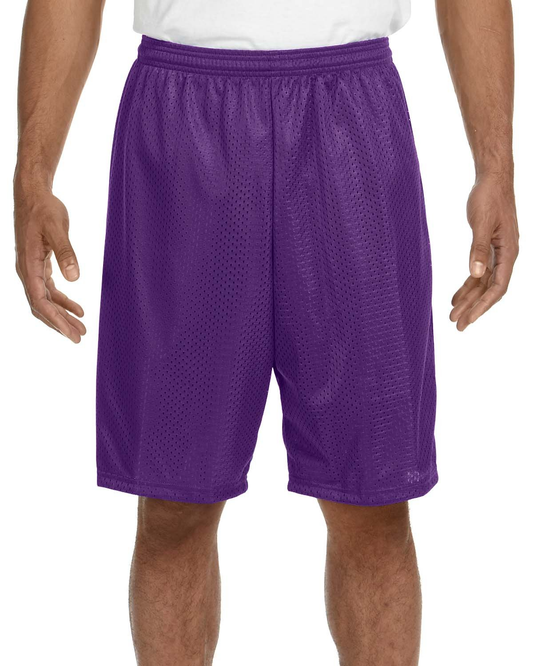 Unisex Nine Inch Inseam Mesh Short - Purple