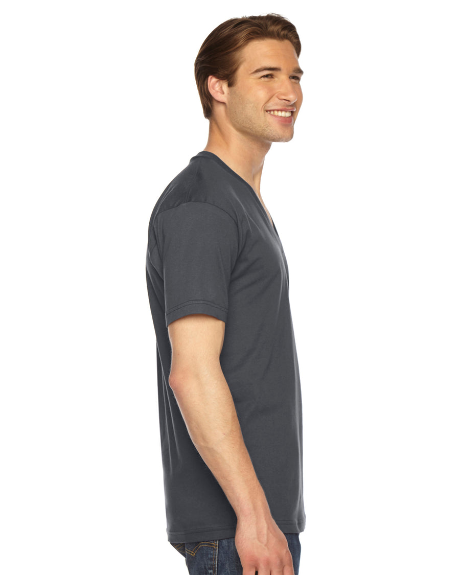 Unisex Fine Jersey Short-Sleeve V-Neck T-Shirt - Asphalt