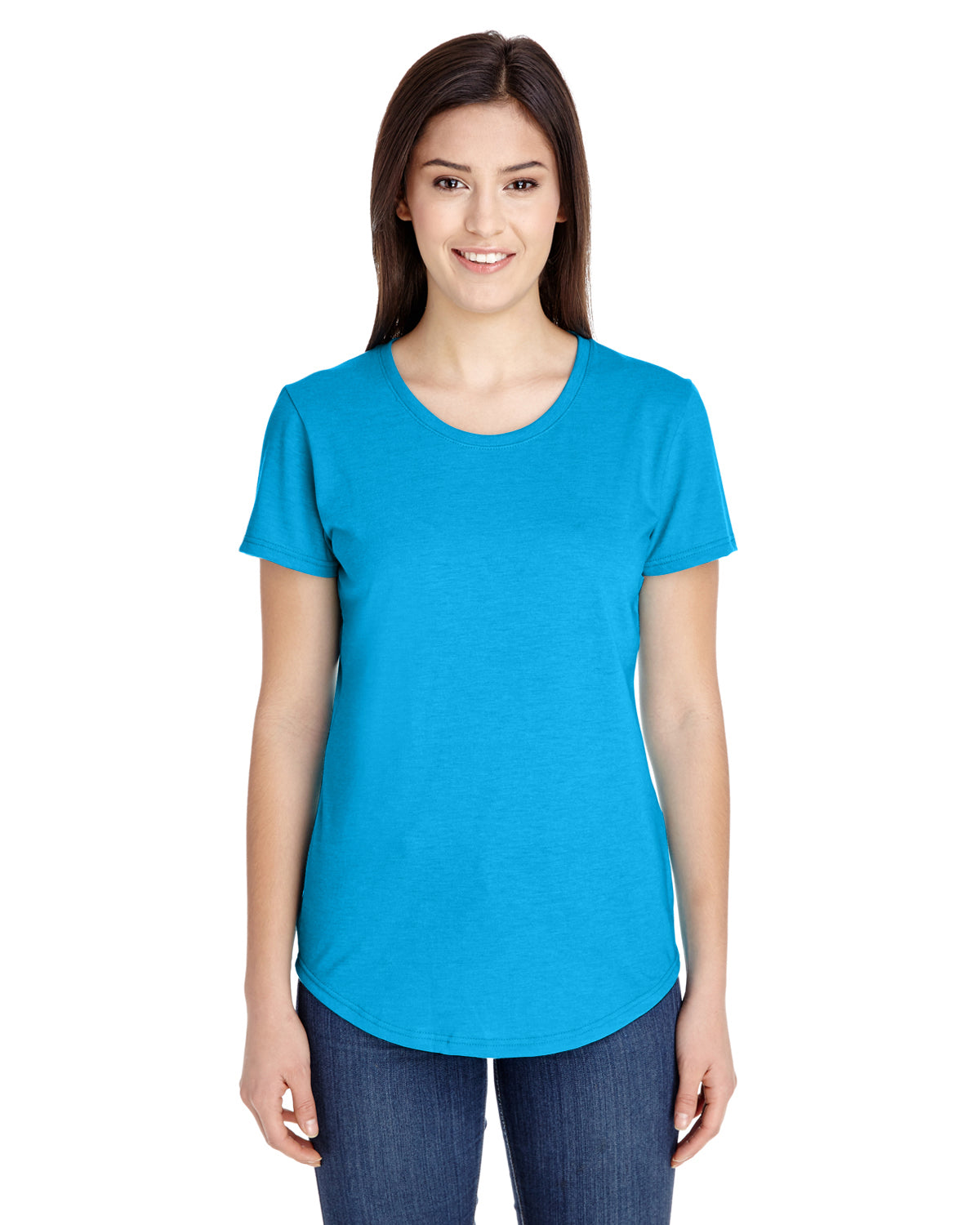 Women's Triblend T-Shirt - Heather Caribbean Blue