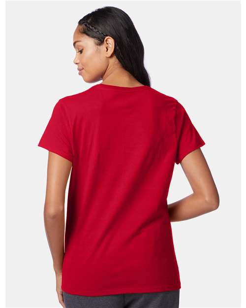 Hanes SL04 Deep Red — on model back