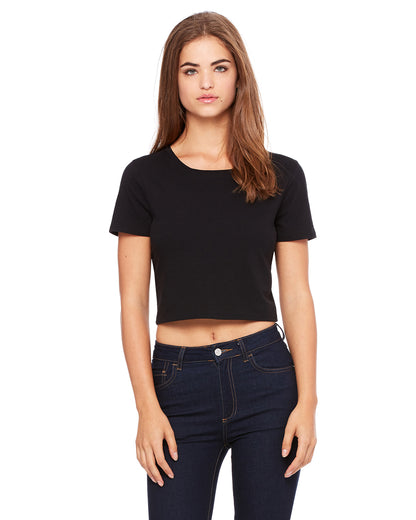 Women's Poly-Cotton Crop T-Shirt - Black
