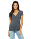 Bella + Canvas B6035 - Ladies' Jersey Short-Sleeve Deep V-Neck T-Shirt - Heather Dark Gray
