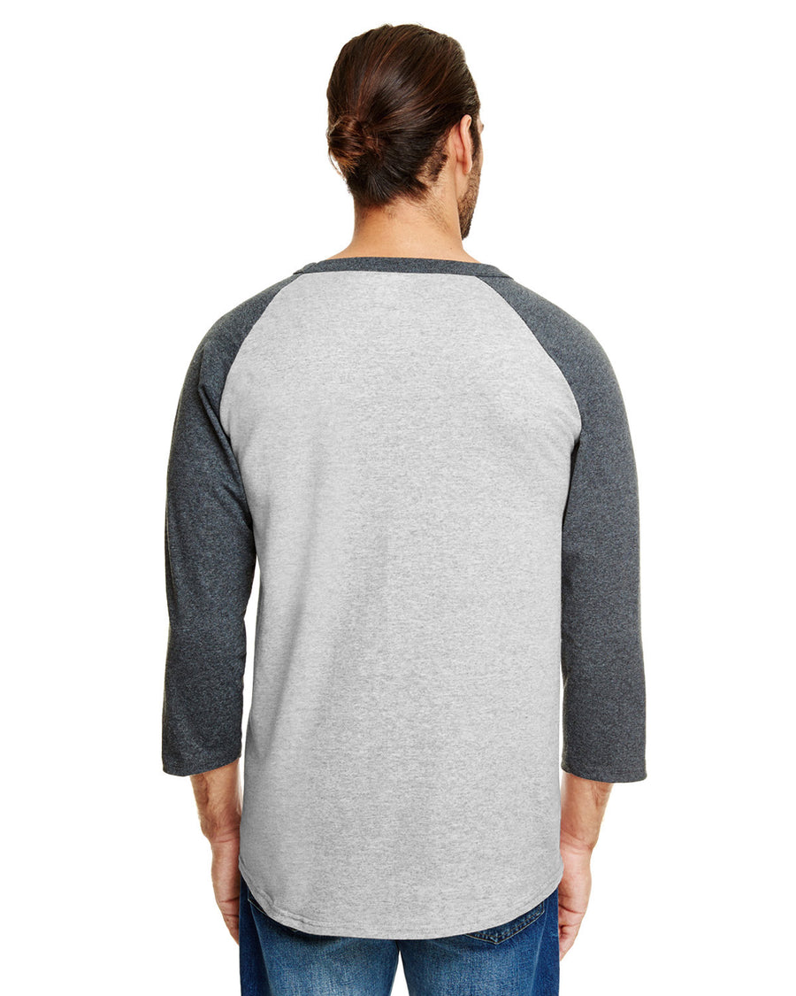 Unisex Raglan T-Shirt - Oxford Gray Heather / Ch Heather