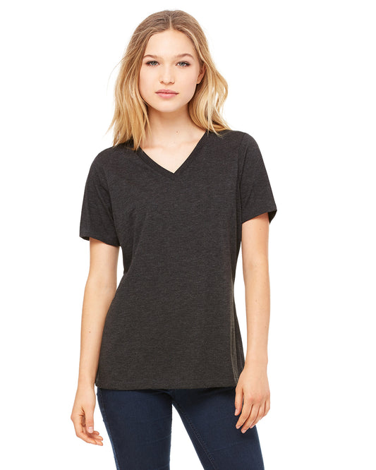 Women's Relaxed Jersey V-Neck T-Shirt - Charcoal Black Triblend