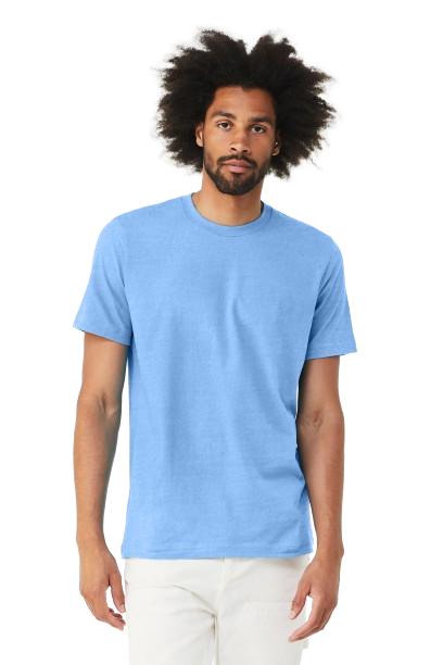 Unisex Heather CVC T-Shirt - Heather Carolina Blue