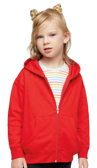 Toddler Zip Fleece Hoodie - Red