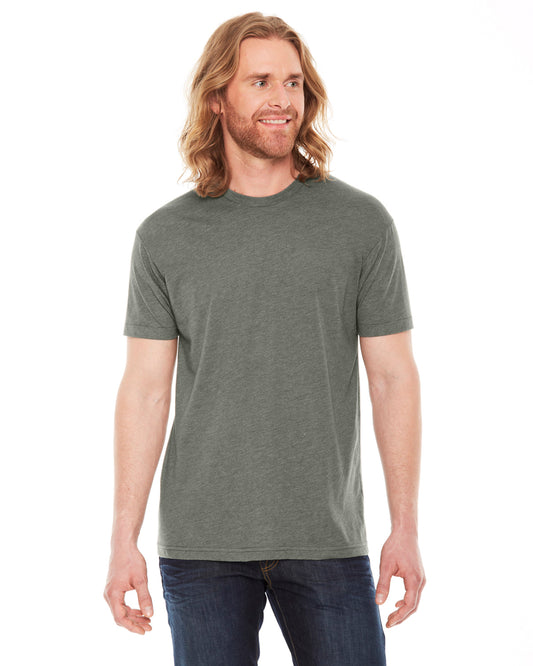 Unisex Poly-Cotton Short-Sleeve Crewneck - Heather Lieutenant