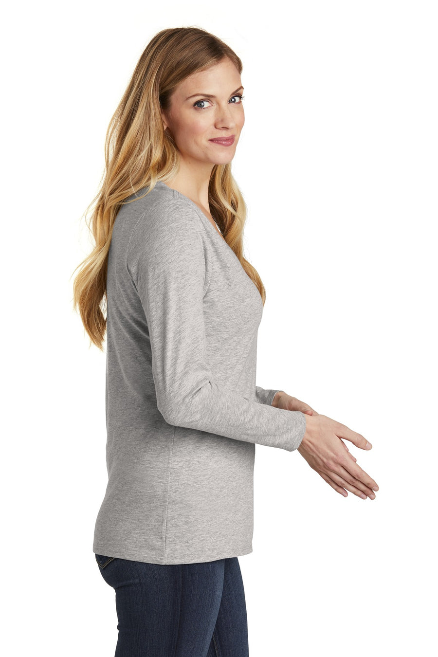 Women's Very Important Tee Long Sleeve V-Neck - Light Heather Gray