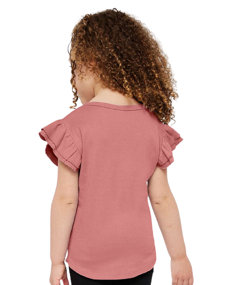 Toddler Flutter Sleeve T-Shirt - Mauvelous
