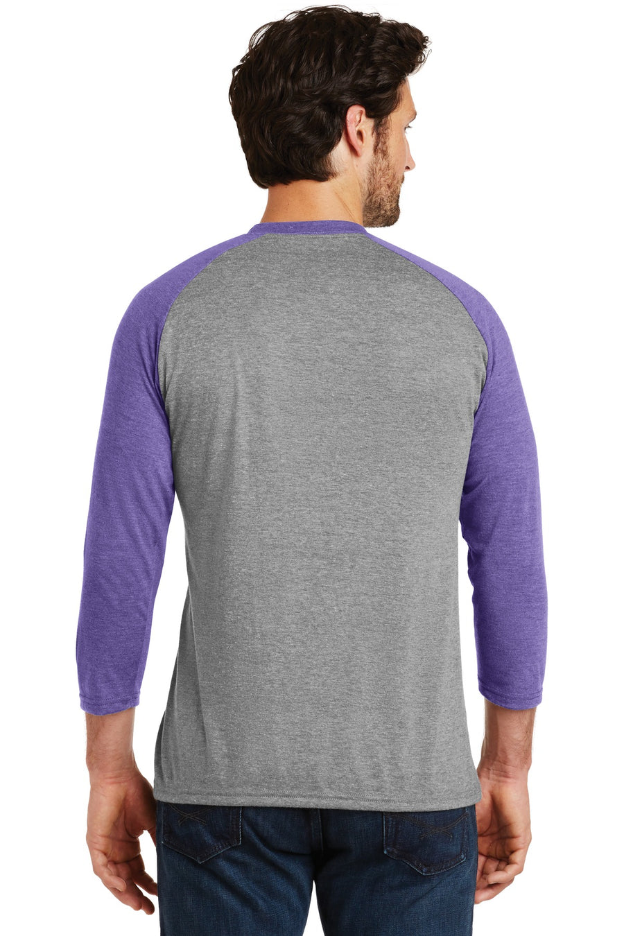 Unisex Perfect Tri 3/4-Sleeve Raglan - Purple Fr / Gray French