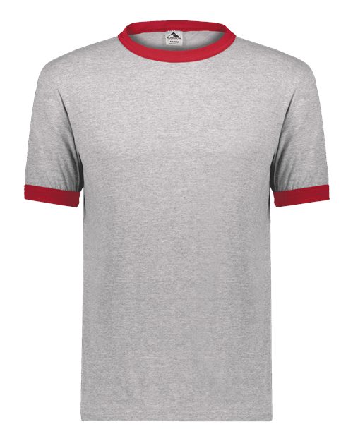 Augusta Sportswear 710 Athletic Heather/ Red — front
