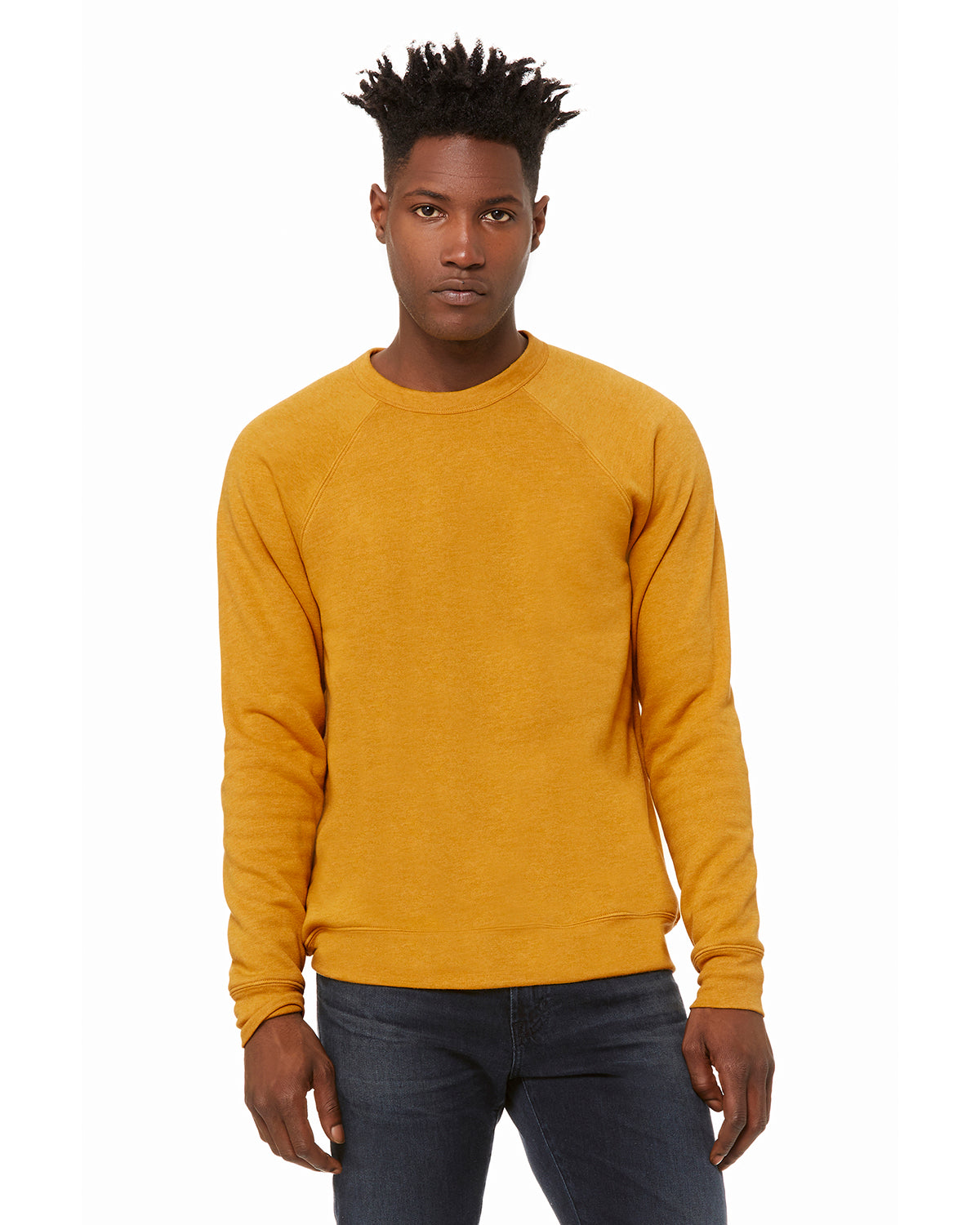 Unisex Sponge Fleece Raglan Sweatshirt - Heather Mustard