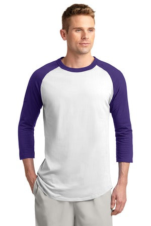 Unisex Colorblock Raglan Jersey - White / Purple