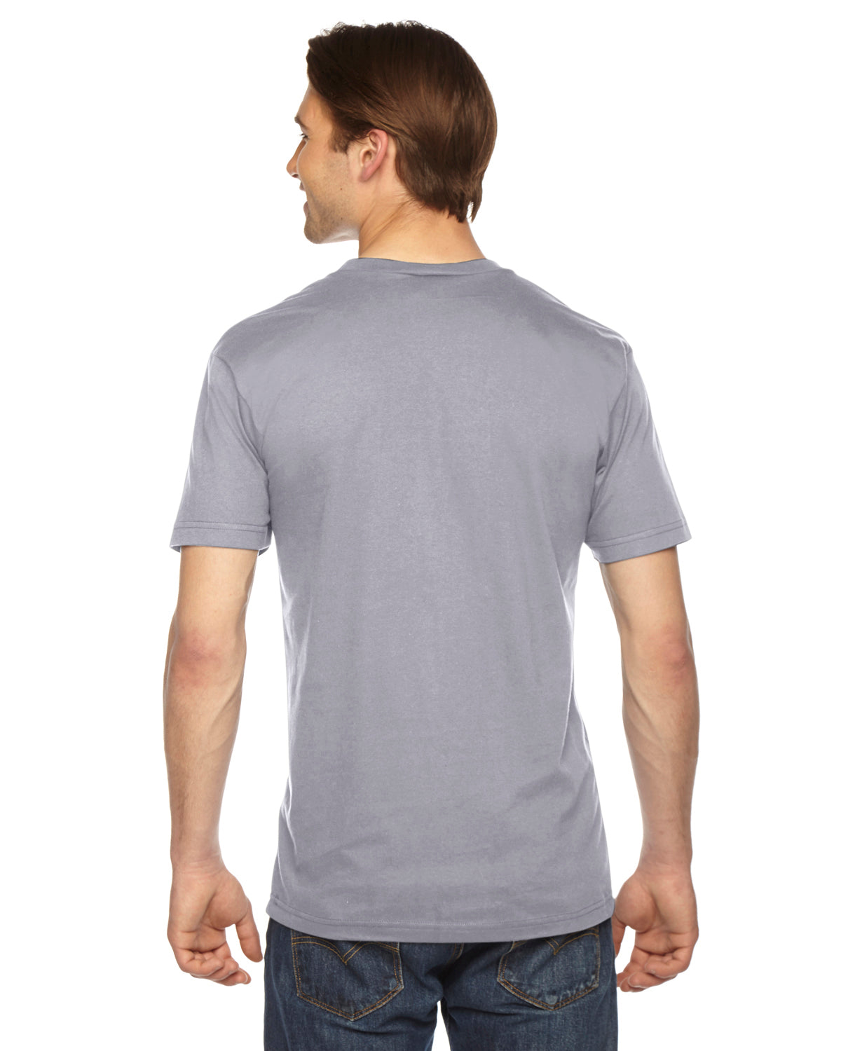 Unisex Fine Jersey Short-Sleeve V-Neck T-Shirt - Slate