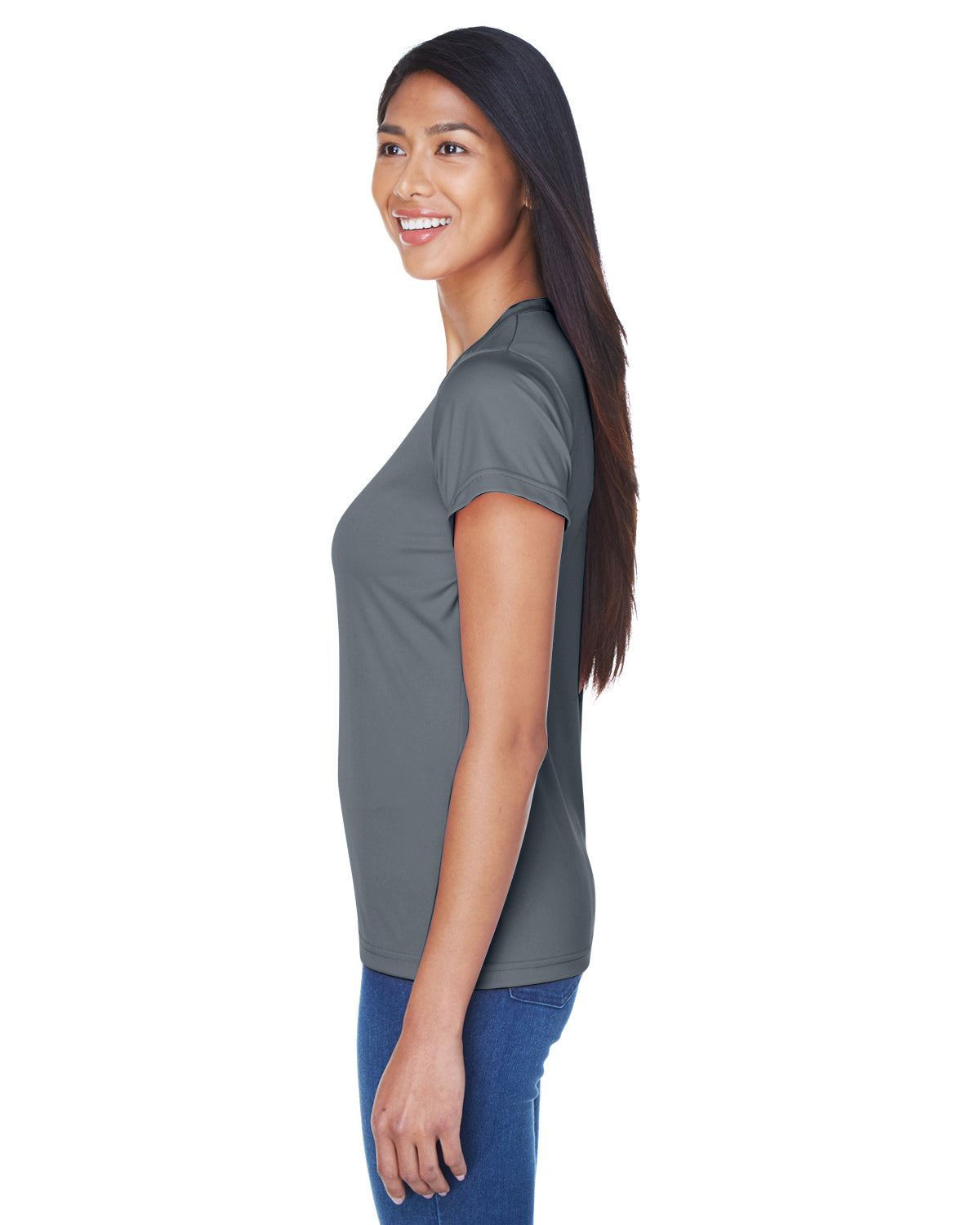 Women's Cool & Dry Sport Performance Interlock T-Shirt - Charcoal