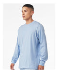 BELLA + CANVAS 3501 Baby Blue — on model side